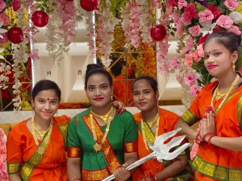 Children dressed up for a festival celebration